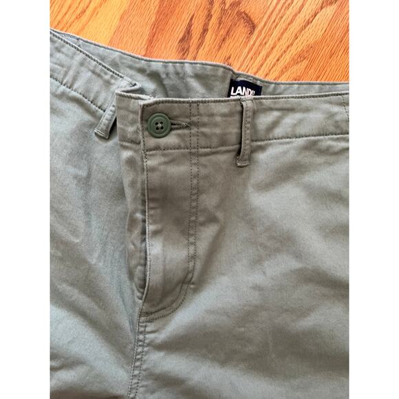 Lands' End green cargo pants 98% cotton 2% spandex 2 side pockets Size 14 - Picture 5 of 7